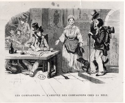 Cestovatel přijíždějící do penzionu, c. 1850 od French School