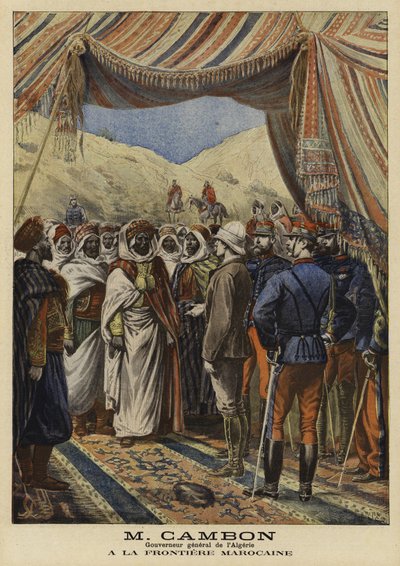 Jules Cambon, francouzský generální guvernér Alžírska, na marocké hranici, 1897 od French School