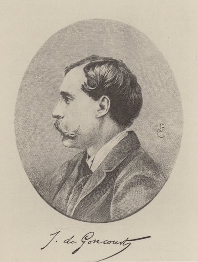Jules de Goncourt , francouzský romanopisec (rytina) od French School
