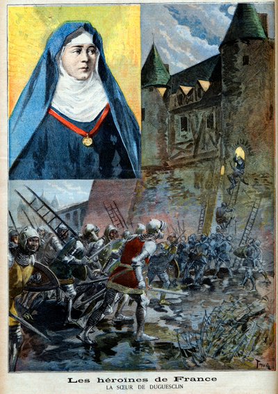 Julienne Duguesclin (1377-1404) benediktinská jeptiška, ilustrace „Le Petite Journal“ z 23. července 1894 (rytina) od French School