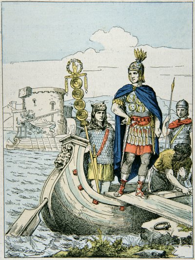 Julius Caesar se vydává potrestat piráty, kteří ho drželi za výkupné (barva litho) od French School