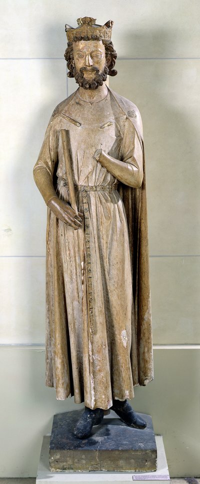 Král Childebert I. (497-558) z opatství Saint-Germain-des-Pres, kolem 1239-44 (vápenec) od French School