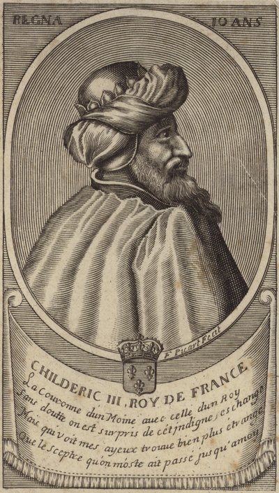 Frankský král Childeric III od French School