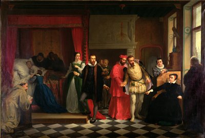 Král František II. (1544-60) na smrtelné posteli, 1865 od French School