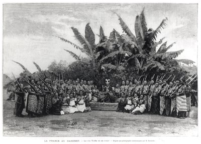 Král Toffa (r.1874-1908) a jeho dvůr, Dahomey, 1892 od French School