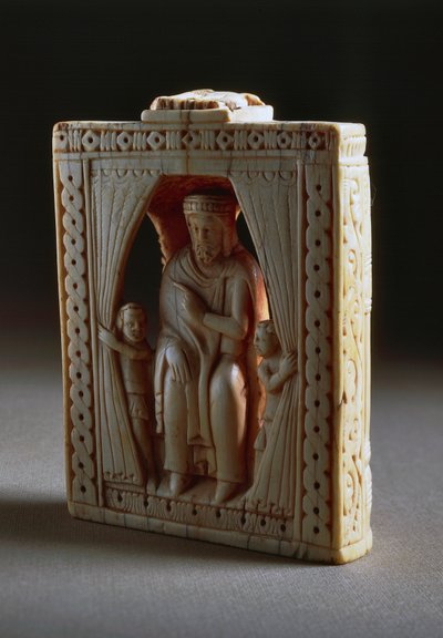 Král, slonovinová šachová figurka, Francie od French School