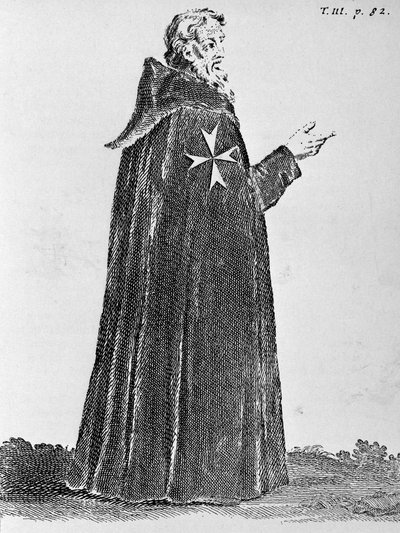 Rytíř Hospitaller v původním hábitu, nošený až do čtrnáctého století od French School