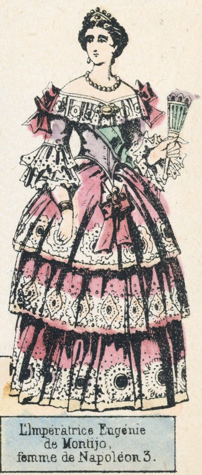 Císařovna Eugenie de Montijo, manželka Napoleona 3 (barevná rytina) od French School