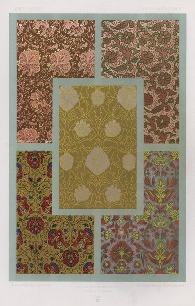 Ornament Of Fabrics: XVII. století, XVIIe Siecle, XVIItes Jahrhundert (barevné lito) od French School