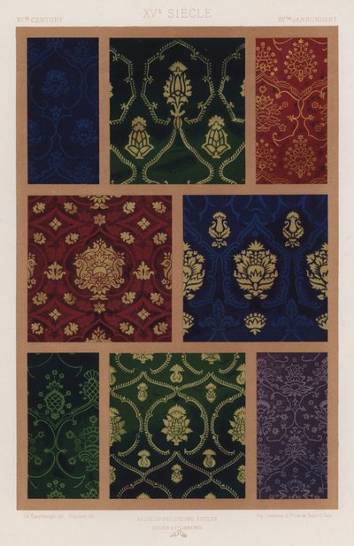 Ornament Of Fabrics: XVth Century, XVe Siecle, XVtes Jahrhundert (barevné lito) od French School