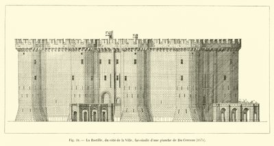 La Bastide, ze strany města, faksimile desky od Du Cerceau, 1575 od French School