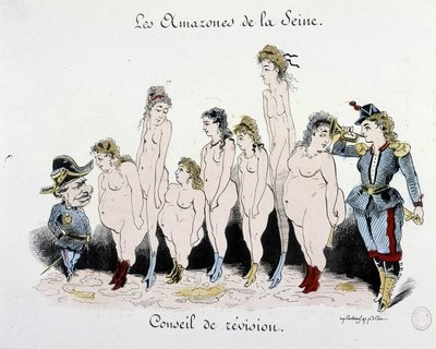 The Commune: Review Board of the Amazons of the Seine - drawing, Musee Carnavalet od French School