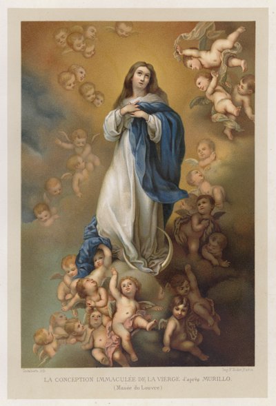 Neposkvrněné početí Panny Marie podle Murilla, Musee du Louvre (chromolit) od French School