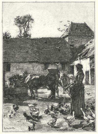 Farmyard (rytina) od French School