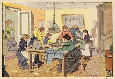 La Couturiere, The Couturier (barva lito) od French School