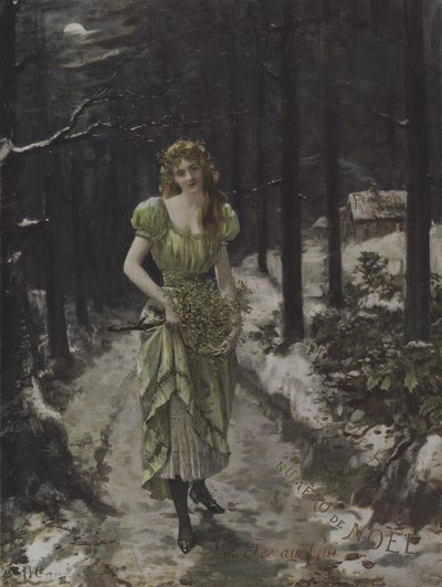 La Fee au Gui (Víla jmelí) (barevné lito) od French School