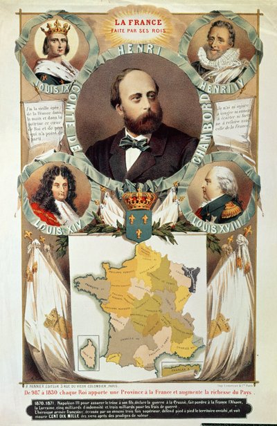 Francii vytvořili její králové, Henri Charles Ferdinand Marie Dieudonne (1820-83) Comte de Chambord, po roce 1870 od French School
