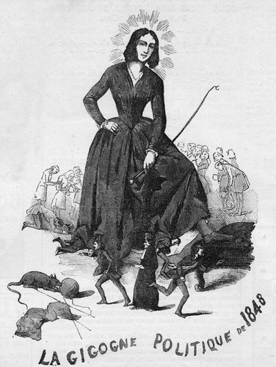Politický Gigogne z roku 1848 (George Sand (Aurore Dupin, Baronne Dudevant) (1804-1876) francouzský spisovatel). od French School