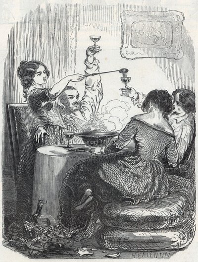 Restaurace La Maison Doree na adrese 20, Boulevard des Italiens v 9. pařížském obvodu – rytina v „Tableau-de-Paris“ od Edmonda Texiera 1852 od French School