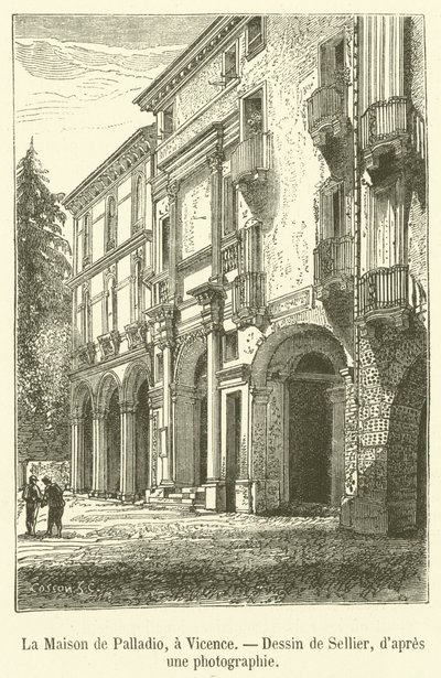 Dům Palladio, ve Vicenze (rytina) od French School