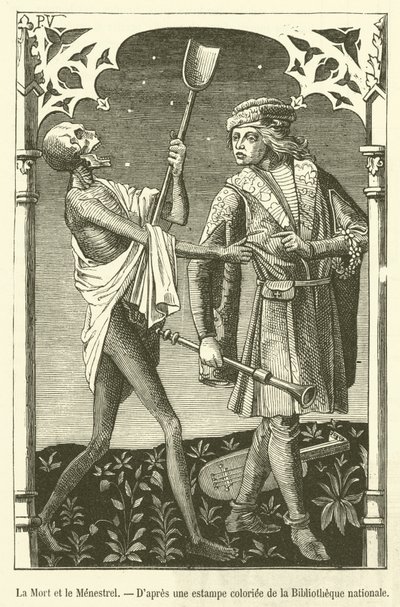 Death and the Minstrel (rytina) od French School