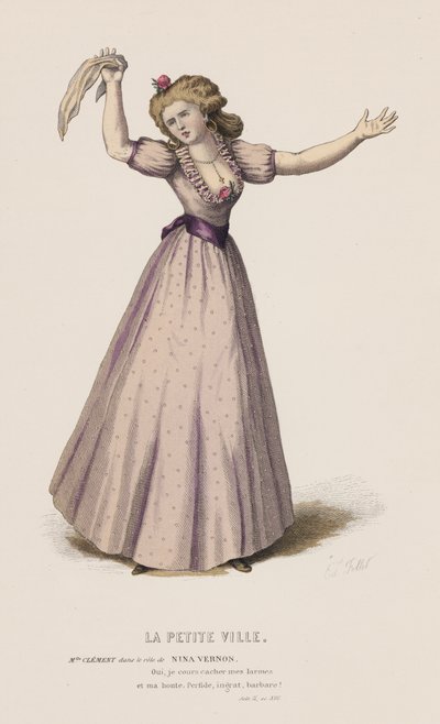 La Petite Ville, Act II, Sc XVII (barevná rytina) od French School