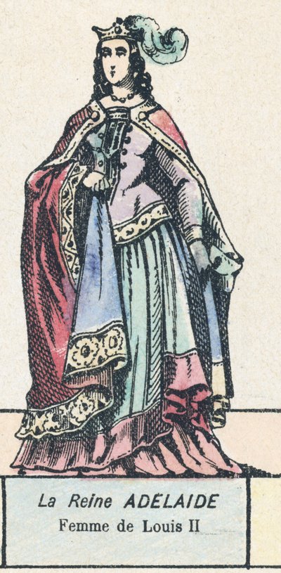 Královna Adelaide, manželka Ludvíka II. (barevná rytina) od French School