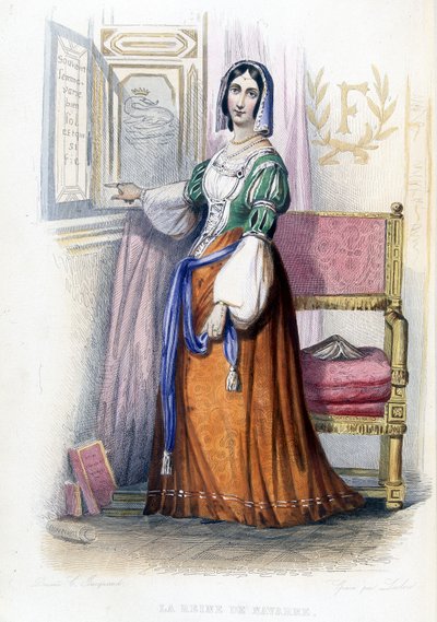 Královna Navarra (Margarita?) - v „“ Le Plutarque francais““, ed. Mennechet od French School