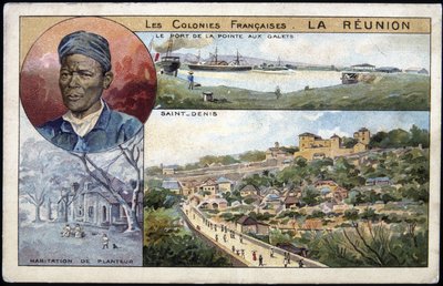 Réunion, pohled na St Denis - pohlednice chromo., deb. 20. století od French School