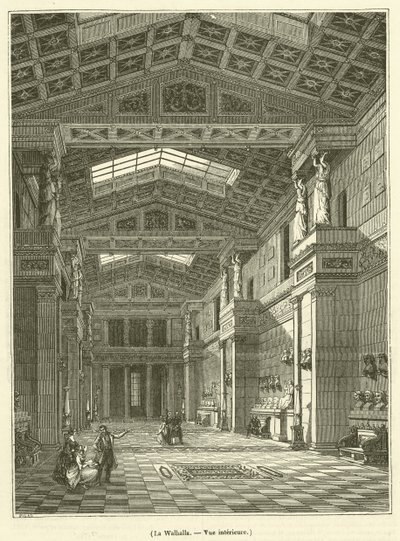 Walhalla, pohled do interiéru (rytina) od French School