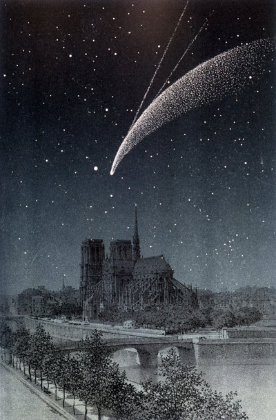 La kometa de Donati, viděná v Paříži 4.10.1858 - v „“Le Ciel”” od Amédée Guillemin, Hachette, Paříž od French School