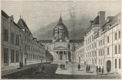 Nádvoří Sorbonny v Paříži v 19. století - rytina v „Tableau-de-Paris“ od Edmonda Texiera 1852 od French School