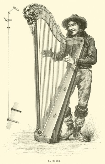 La harpe (rytina) od French School