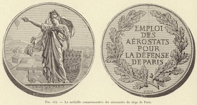 Pamětní medaile aeronautů obléhání Paříže (rytina) od French School