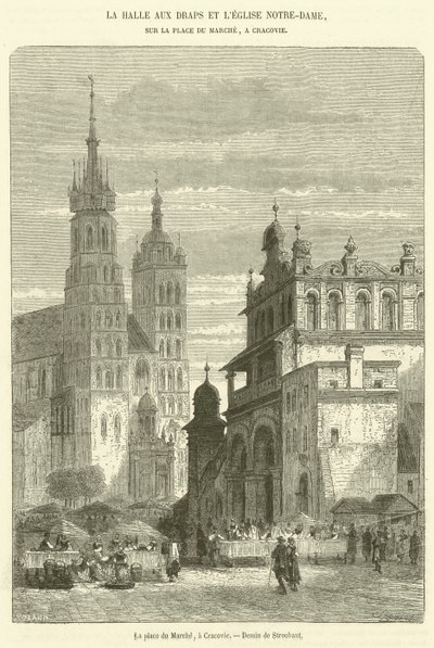 Tržní náměstí, Krakov (rytina) od French School