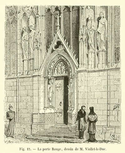 The Red Door, kresba M Viollet-le-Duc od French School