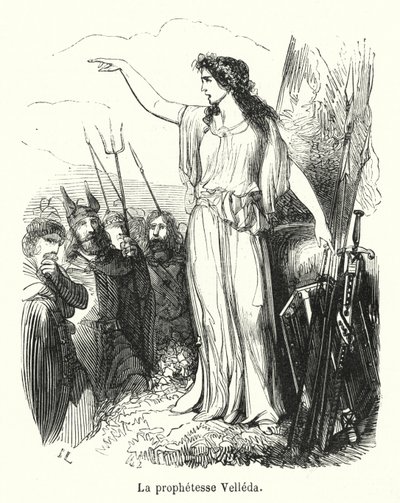 La prophetesse Velleda (rytina) od French School