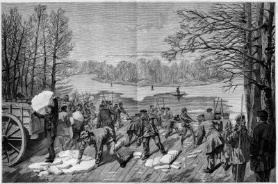 Sklizeň ledu na zamrzlých jezerech Bois de Vincennes v „The Illustrous World““ 1887. od French School