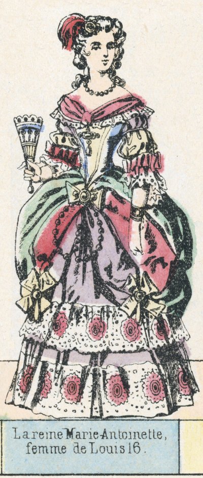 Královna Marie-Antoinetta, manželka Ludvíka 16 (barevná rytina) od French School