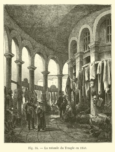 Rotunda chrámu v roce 1840 od French School