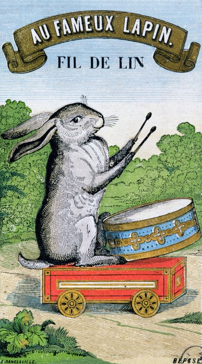 Štítek pro značku lněné nitě Au Fameux Lapin od French School
