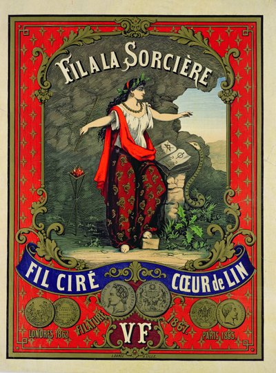 Etiketa pro šicí nit značky Fil a la Sorciere od French School
