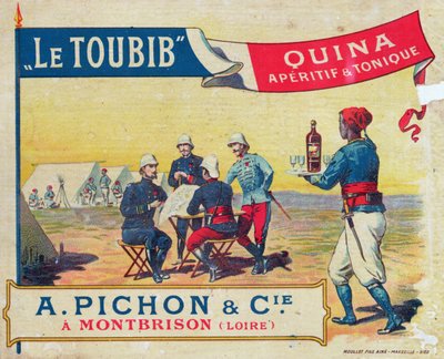Štítek pro le Toubib aperitiv a tonické víno, konec 19. století od French School