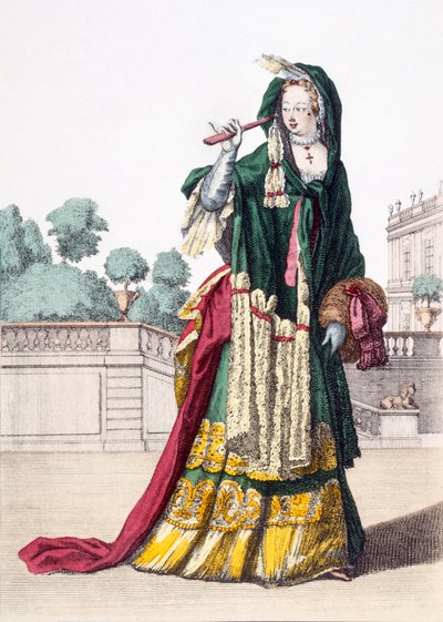 Zelený hedvábný šál Ladys, 1650 od French School