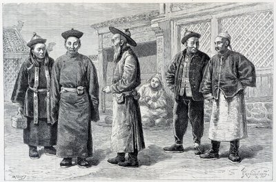 Lamové a Mongolové z Ala-Chanu - v „“Le Tour du Monde“, 2. sem. 1887 od French School