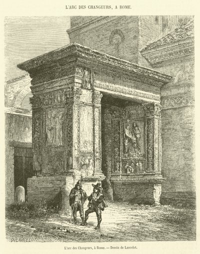 The Arch of the Changers, v Římě (rytina) od French School