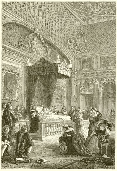 Poslední chvíle krále Ludvíka XIV od French School