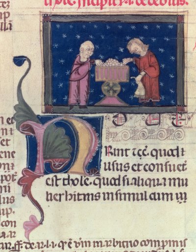 Lat 9187 fol.11v Dlužník, z Coutumes de Toulouse, 1296 od French School