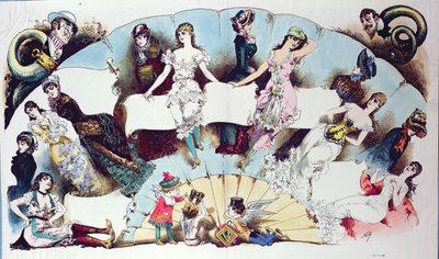 Ilustrace rozvržení pro článek o dámském spodním prádle z La Vie Parisienne, kolem roku 1870 od French School