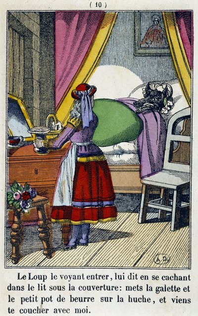 Le Chaperon Rouge dans la chambre du loup - v ""Červená karkulka"", ed. Pellerin, Epinal, n. d. 19. od French School